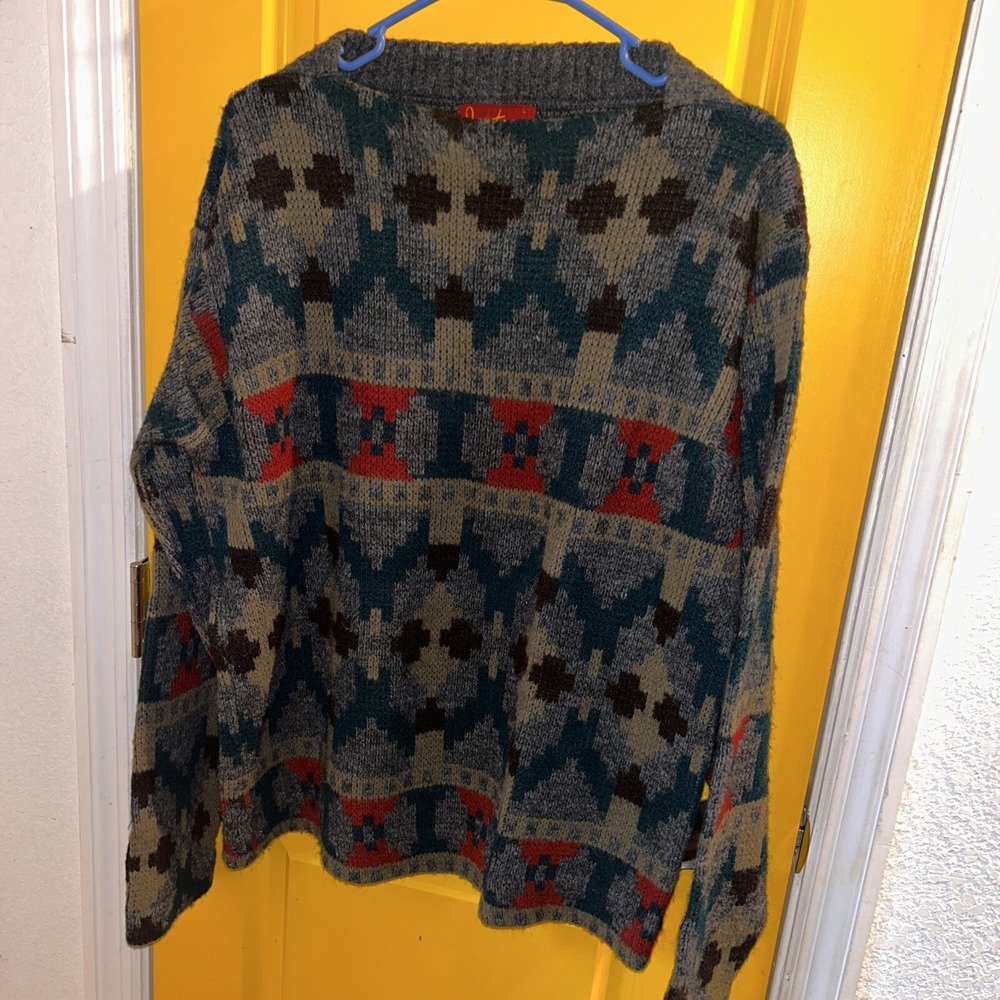 Jantzen Vintage Multicolor‎ Sweaters Mens Large Made In USA Aztec